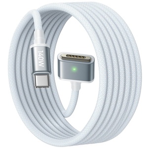 LISEN MacBook Charger USB-C to Magnetic 3 Cable (6.6FT) for M4/M3/M2 MacBook Pro Air M5 Charger, 140W Magnetic Safe 3 Cable Computer Laptop Cord for Pro (16″/14″ 2026-2021) Air (15”/13” 2026-2022)(Sky Blue)