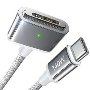 LISEN MacBook Charger USB-C to Magnetic 3 Cable (6.6FT) for M4/M3/M2 MacBook Pro Air M5 Charger, 140W Magnetic Safe 3 Cable Computer Laptop Cord for Pro (16″/14″ 2026-2021) Air (15”/13” 2026-2022)(Grey)