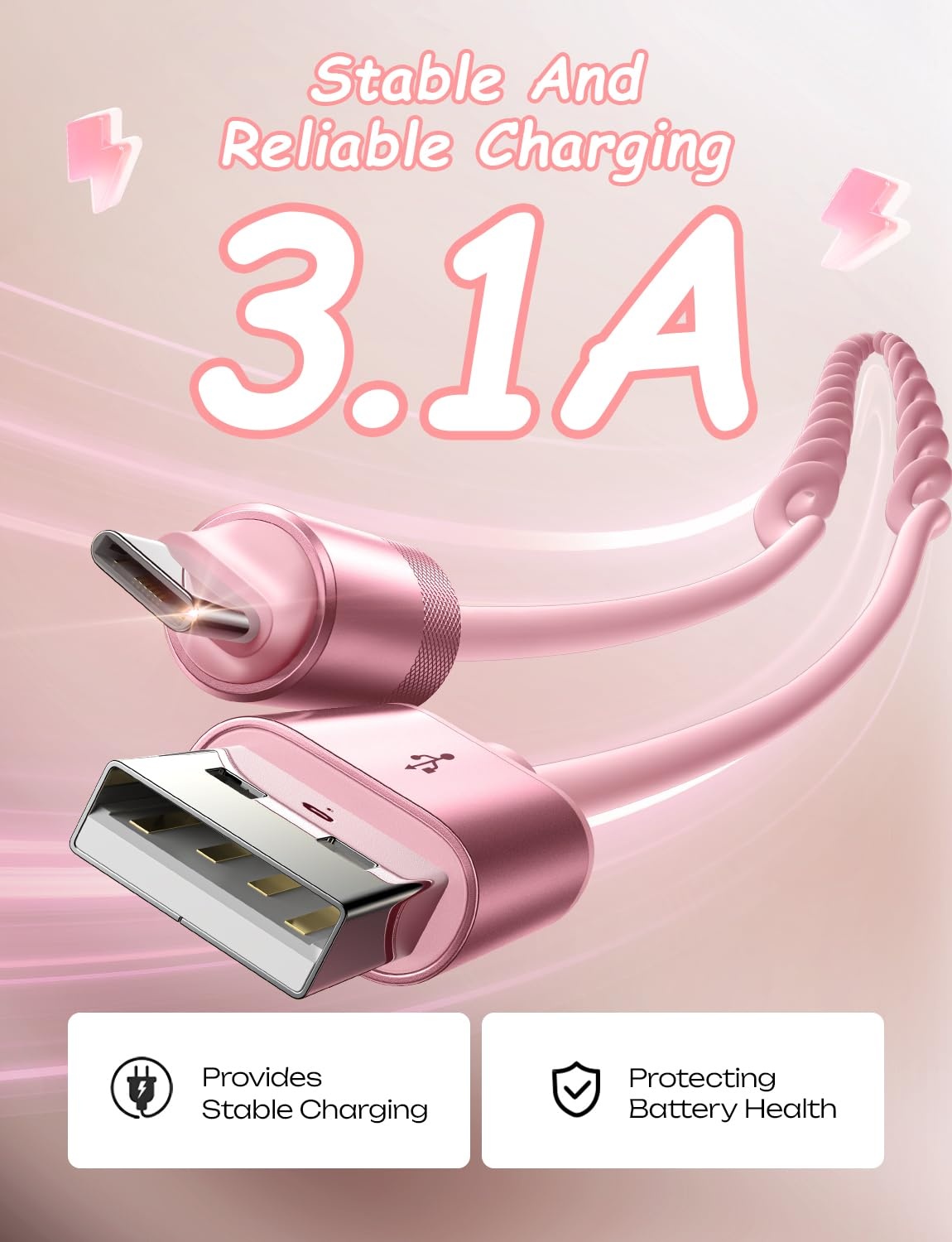 image:imageLISEN Coiled USB C Cable 2 Pack for Android Auto amp CarPlay Cable Short USB A to USB C Cable Compatible with iPhone 171615 Samsung Galaxy S25S24S23 A15A14 Google Pixel 98 Green 4FTPink