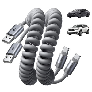 LISEN Coiled USB C Cable, 2 Pack for Android Auto & CarPlay Cable, Short USB A to USB C Cable Compatible with iPhone 17/16/15, Samsung Galaxy S25/S24/S23 A15/A14, Google Pixel 9/8, Green 4FT(Space Gray)