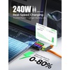 LISEN 10 FT USB C Cable Fast Charging, 240W 4 in 1 Charging Cable, Chubby Type C/A to C/Lightning Cable with Light for iPhone 16 15 14 Pro/MacBook/iPad/Samsung/Switch, Multi Chargers for All Devices(Orange)