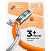 LISEN 10 FT USB C Cable Fast Charging, 240W 4 in 1 Charging Cable, Chubby Type C/A to C/Lightning Cable with Light for iPhone 16 15 14 Pro/MacBook/iPad/Samsung/Switch, Multi Chargers for All Devices(Orange)