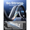 LISEN 10 FT USB C Cable Fast Charging, 240W 4 in 1 Charging Cable, Chubby Type C/A to C/Lightning Cable with Light for iPhone 16 15 14 Pro/MacBook/iPad/Samsung/Switch, Multi Chargers for All Devices(Black)