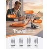 LISEN 10 FT USB C Cable Fast Charging, 240W 4 in 1 Charging Cable, Chubby Type C/A to C/Lightning Cable with Light for iPhone 16 15 14 Pro/MacBook/iPad/Samsung/Switch, Multi Chargers for All Devices(Orange)