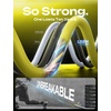LISEN 10 FT USB C Cable Fast Charging, 240W 4 in 1 Charging Cable, Chubby Type C/A to C/Lightning Cable with Light for iPhone 16 15 14 Pro/MacBook/iPad/Samsung/Switch, Multi Chargers for All Devices(Yellow)