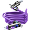 LISEN 10 FT USB C Cable Fast Charging, 240W 4 in 1 Charging Cable, Chubby Type C/A to C/Lightning Cable with Light for iPhone 16 15 14 Pro/MacBook/iPad/Samsung/Switch, Multi Chargers for All Devices(Purple)