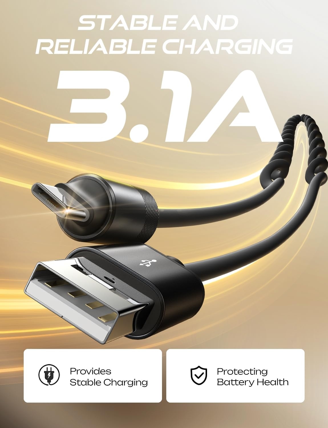 image:imageLISEN CarPlay Cable 2 Pack for iPhone 17 Air 16 15 Pro Max Car Charger Cord 31A 4FT Coiled USB C Cable Short USB A to USB C Cable Support Android Auto Compatible with Samsung Galaxy S25 S24 Black