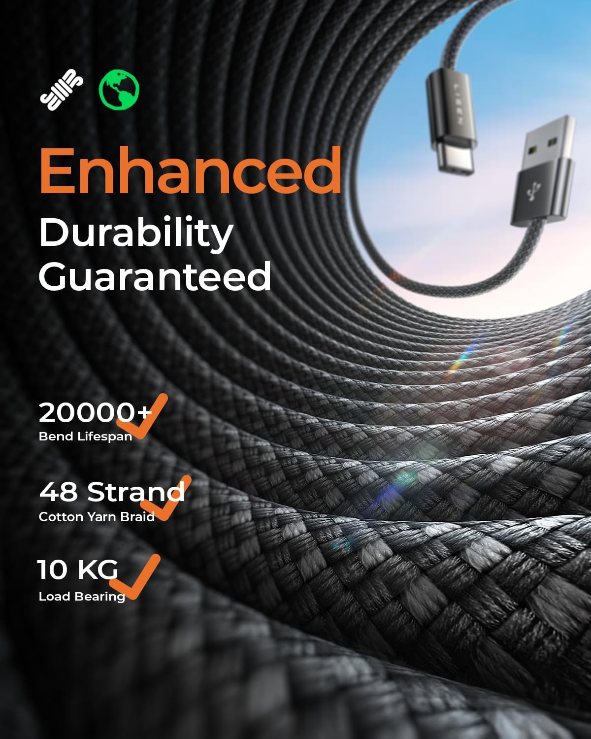 image:imageLISEN USB A to USB C Cable 3Pack 333366FT USBC to USB 32A C Chargers Fast Charging for iPhone 16 Charger Cord Samsung Note 20 10S24 S23 S22A20 A51 LG Moto G7 Carplay