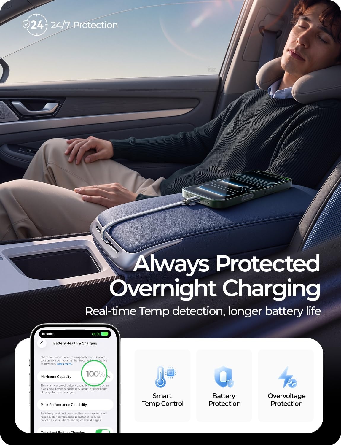 image:imageLISEN Ultra Flat Car Carplay Cable USB C for iPhone 1717 Pro Charger Cord