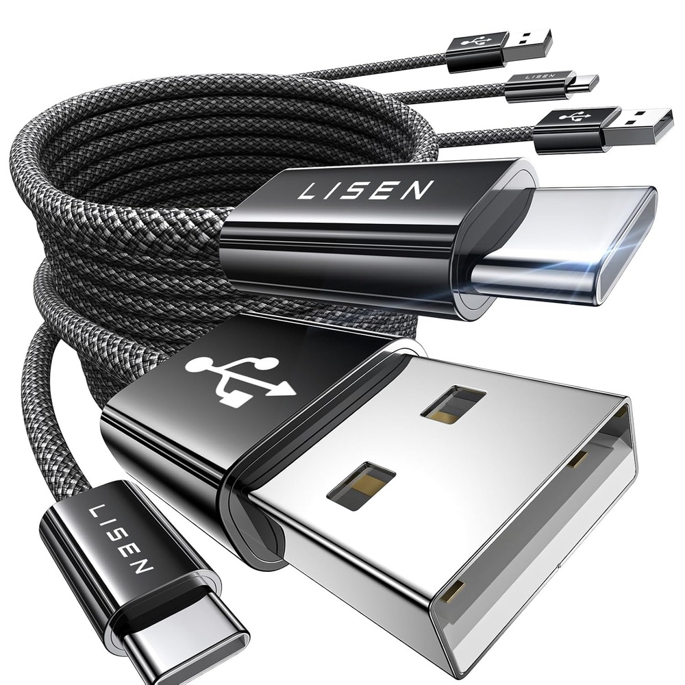 image:imageLISEN USB to USB C Cable 3Pack 3FT6FT10FT USB C CableAndroid Auto USB Cable USB A to USB C Cable Compatible with iPhone 16 15 Pro Max Samsung Galaxy S24S24S24 ultraS20S10S9 USB C Cord