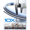 LISEN 10FT USB C Cable Fast Charging, Chubby 240W Cable USB C to USB C Fast Charging Soft Silicone USBC to USBC Parallel Cable for iPhone 17 Pro Max 16 15 Samsung S25 Ultra MacBook Pro Air iPad Black(Blue)