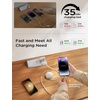 LISEN 5 in 1 Retractable Cord 60W Multi Charging Cable for Multiple Devices(White)