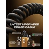 LISEN CarPlay Cable 2 Pack for iPhone 17 Air 16 15 Pro Max Car Charger Cord, 3.1A 4FT Coiled USB C Cable Short USB A to USB C Cable Support Android Auto Compatible with Samsung Galaxy S25 S24, Black
