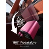 LISEN Retractable Car Charger, 84W Car Charger USB C Fast Charge, 4 in 1(Black-pink)