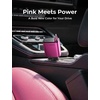LISEN Retractable Car Charger, 84W Car Charger USB C Fast Charge, 4 in 1(Black-pink)