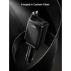 LISEN Retractable Car Charger, 84W Car Charger USB C Fast Charge, 4 in 1(Carbon Black)