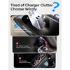LISEN Retractable Car Charger, 84W Car Charger USB C Fast Charge, 4 in 1(White)