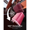 LISEN Retractable Car Charger, 84W Car Charger USB C Fast Charge, 4 in 1(White-pink)