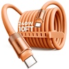 LISEN 10FT USB C Cable Fast Charging, Chubby 240W Cable USB C to USB C Fast Charging Soft Silicone USBC to USBC Parallel Cable for iPhone 17 Pro Max 16 15 Samsung S25 Ultra MacBook Pro Air iPad Black(Orange)