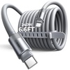 LISEN 10FT USB C Cable Fast Charging, Chubby 240W Cable USB C to USB C Fast Charging Soft Silicone USBC to USBC Parallel Cable for iPhone 17 Pro Max 16 15 Samsung S25 Ultra MacBook Pro Air iPad Black(Grey)