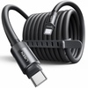 LISEN 10FT USB C Cable Fast Charging, Chubby 240W Cable USB C to USB C Fast Charging Soft Silicone USBC to USBC Parallel Cable for iPhone 17 Pro Max 16 15 Samsung S25 Ultra MacBook Pro Air iPad Black(Black)