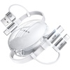 LISEN 5 in 1 Retractable Cord 60W Multi Charging Cable for Multiple Devices(White)