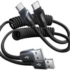 LISEN CarPlay Cable 2 Pack for iPhone 17 Air 16 15 Pro Max Car Charger Cord, 3.1A 4FT Coiled USB C Cable Short USB A to USB C Cable Support Android Auto Compatible with Samsung Galaxy S25 S24, Black