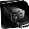 LISEN Retractable Car Charger, 84W Car Charger USB C Fast Charge, 4 in 1(Carbon Black)