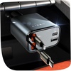LISEN Retractable Car Charger, 84W Car Charger USB C Fast Charge, 4 in 1(Grey)