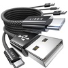 LISEN USB to USB C Cable, 3-Pack [3FT+6FT+10FT] USB C Cable,Android Auto USB Cable USB A to USB C Cable Compatible with iPhone 16 15 Pro Max Samsung Galaxy S24+/S24/S24 ultra/S20/S10/S9 USB C Cord
