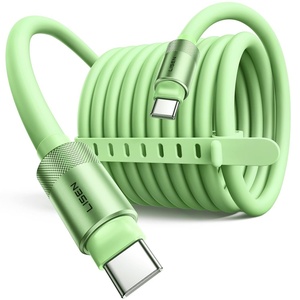 LISEN 10FT USB C Cable Fast Charging, Chubby 240W Cable USB C to USB C Fast Charging Soft Silicone USBC to USBC Parallel Cable for iPhone 17 Pro Max 16 15 Samsung S25 Ultra MacBook Pro Air iPad Black(Green)
