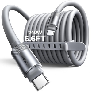 LISEN 10FT USB C Cable Fast Charging, Chubby 240W Cable USB C to USB C Fast Charging Soft Silicone USBC to USBC Parallel Cable for iPhone 17 Pro Max 16 15 Samsung S25 Ultra MacBook Pro Air iPad Black(Grey)