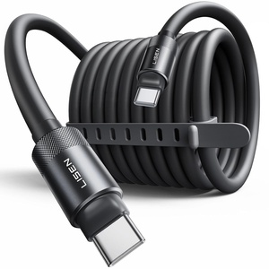 LISEN 10FT USB C Cable Fast Charging, Chubby 240W Cable USB C to USB C Fast Charging Soft Silicone USBC to USBC Parallel Cable for iPhone 17 Pro Max 16 15 Samsung S25 Ultra MacBook Pro Air iPad Black(Black)