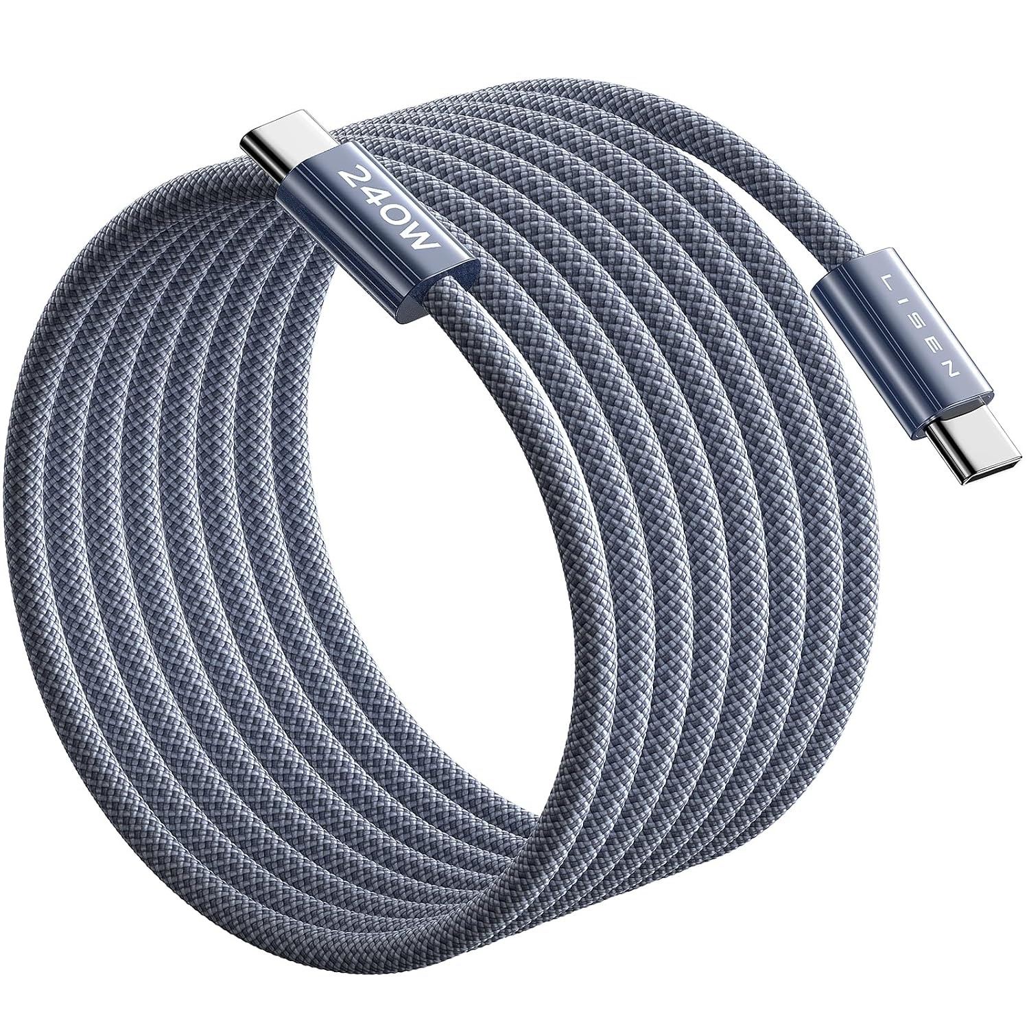 image:imageLISEN 240W Short USB C to USB C Cable 15FT1 5FTMidnight