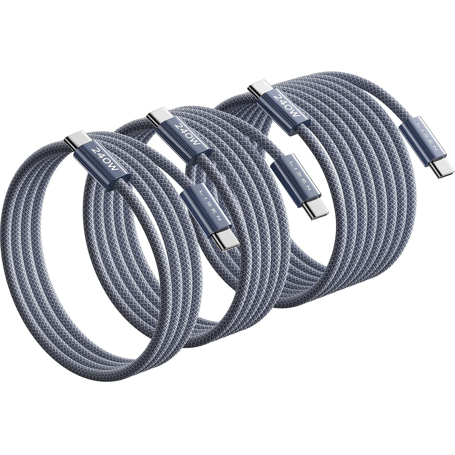 image:imageLISEN 240W Short USB C to USB C Cable 15FT1 5FTMidnight