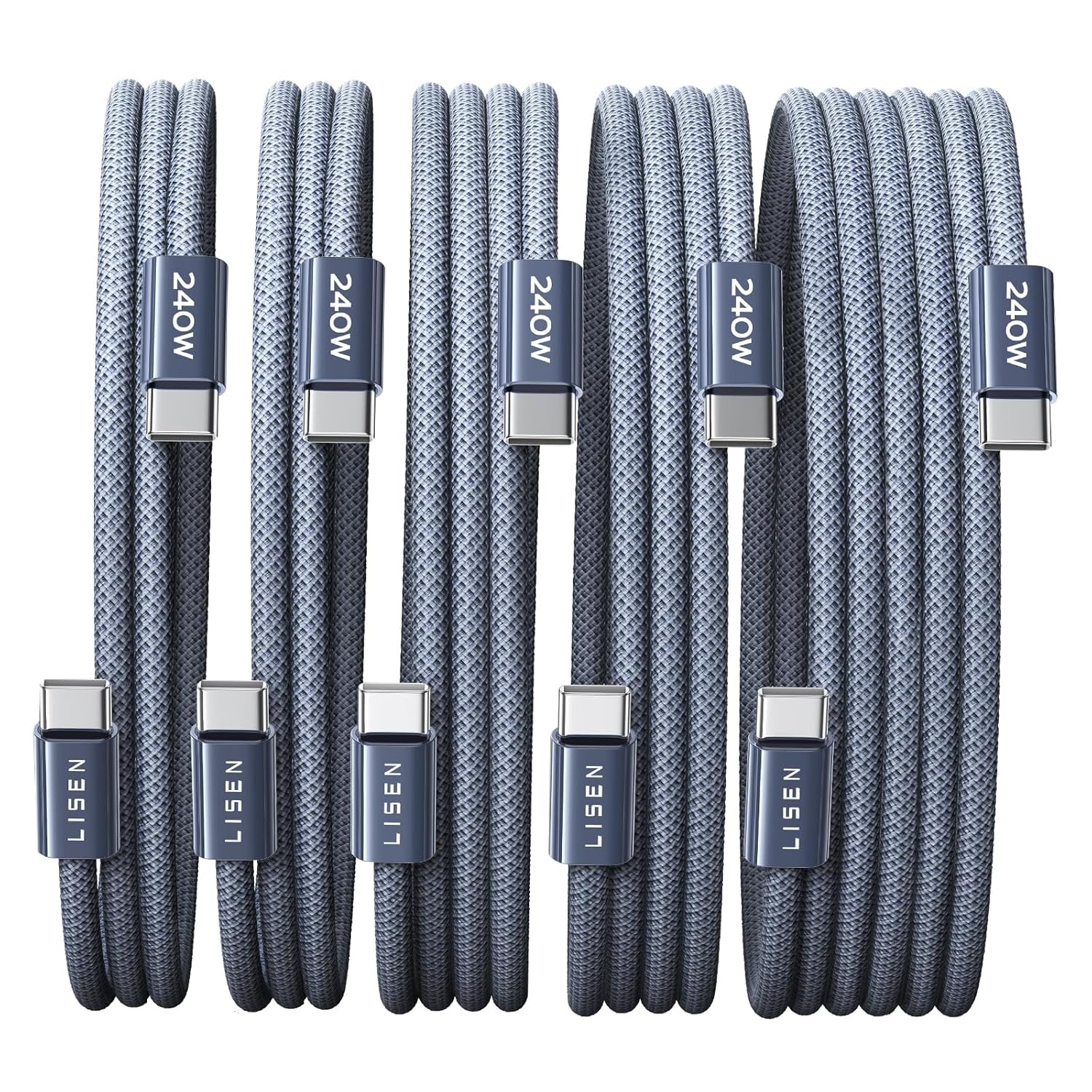 image:imageLISEN 240W Short USB C to USB C Cable 15FT1 5FTMidnight