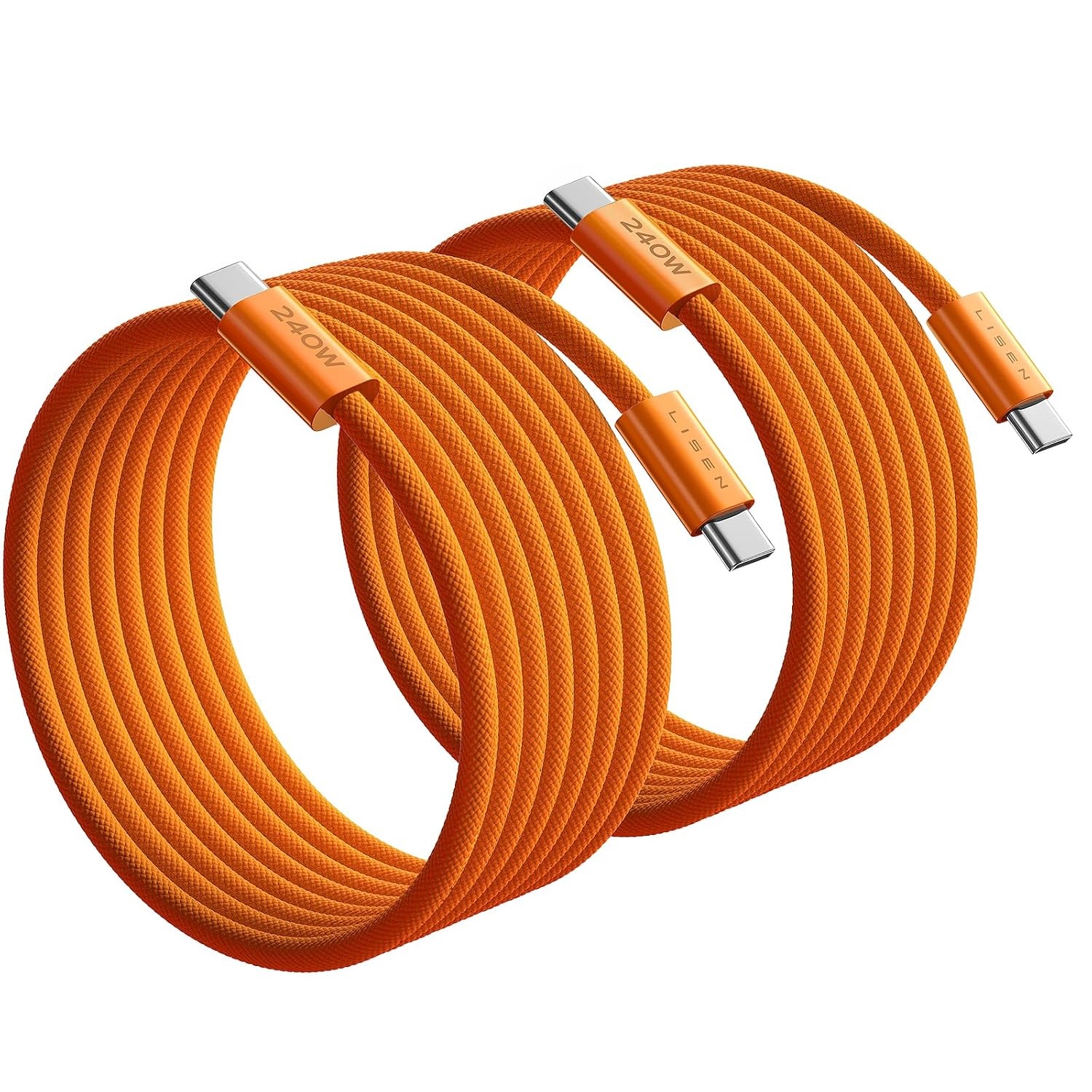 image:imageLISEN 240W Short USB C to USB C Cable 15FT1 5FTOrange