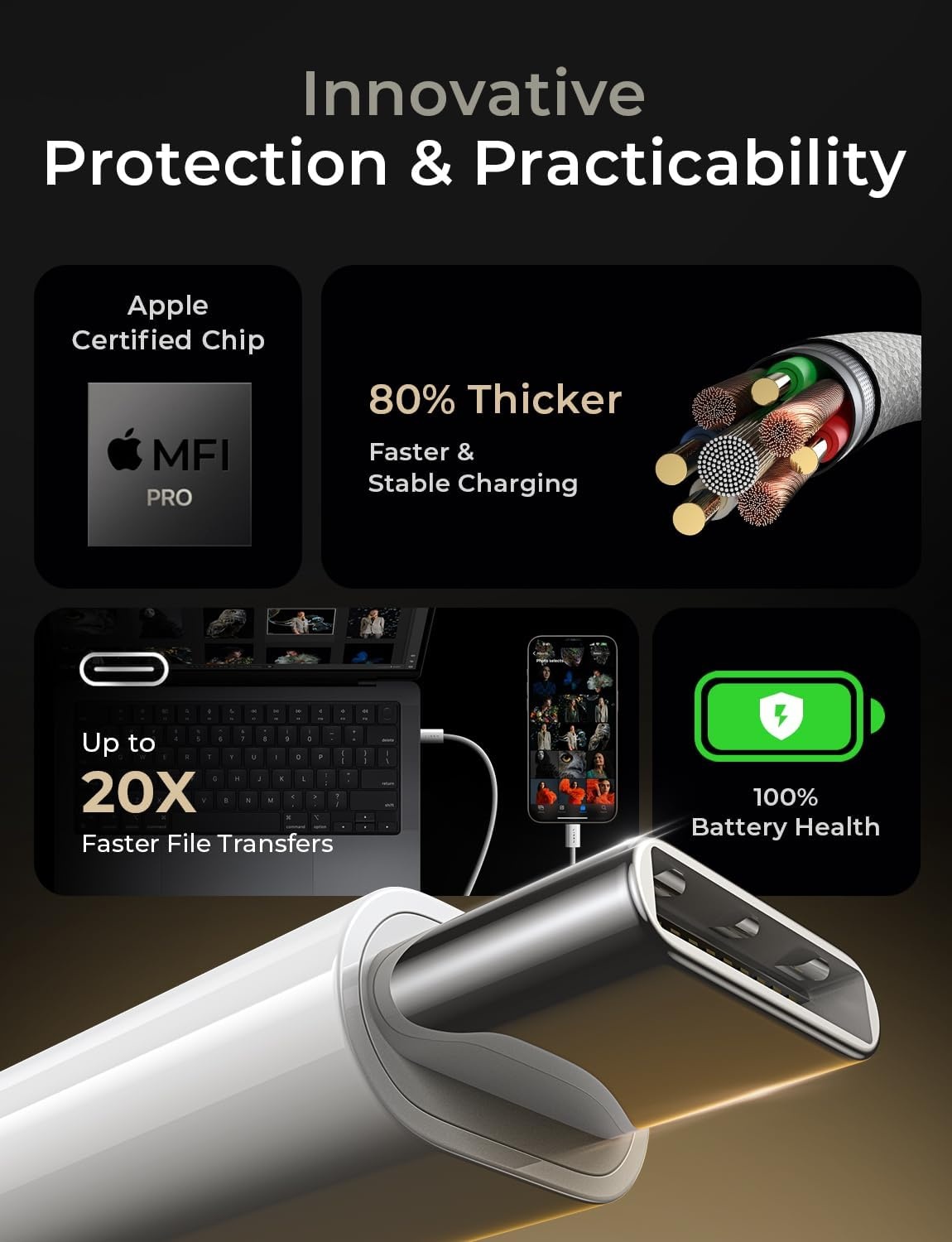 image:imageLISEN USB C Cable 5Pack 05FT USBC to USBC Cable for iPhone 17 16e 15 Pro Max Charger Cord 60W C to C Cable Fast Charging for Galaxy S25S2423 Switch 2 iPad MacBookBlackWhite