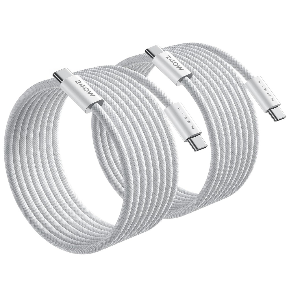 image:imageLISEN 240W Short USB C to USB C Cable 15FT1 5FTWhite