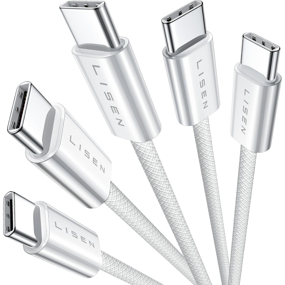 image:imageLISEN USB C Cable 5Pack 05FT USBC to USBC Cable for iPhone 17 16e 15 Pro Max Charger Cord 60W C to C Cable Fast Charging for Galaxy S25S2423 Switch 2 iPad MacBookBlackWhite