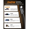 LISEN 240W Short USB C to USB C Cable (1.5FT+1 5FT)(Black)