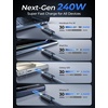 LISEN 240W Short USB C to USB C Cable (1.5FT+1 5FT)(Midnight)