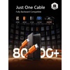 LISEN 240W Short USB C to USB C Cable (1.5FT+1 5FT)(Orange)