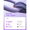 LISEN USB C Cable, 5-Pack [0.5FT] USBC to USBC Cable for iPhone 17 16e 15 Pro Max Charger Cord, 60W C to C Cable Fast Charging for Galaxy S25/S24/23, Switch 2, iPad, MacBook,Black(Purple)
