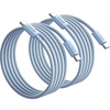 LISEN 240W Short USB C to USB C Cable (1.5FT+1 5FT)(Light Blue)