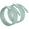 LISEN 240W Short USB C to USB C Cable (1.5FT+1 5FT)(Light Green)