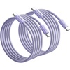 LISEN 240W Short USB C to USB C Cable (1.5FT+1 5FT)(Light Purple)