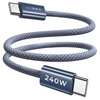 LISEN 240W Short USB C to USB C Cable (1.5FT+1 5FT)(Midnight)