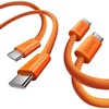 LISEN 240W Short USB C to USB C Cable (1.5FT+1 5FT)(Orange)