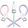 LISEN USB C Cable, 5-Pack [0.5FT] USBC to USBC Cable for iPhone 17 16e 15 Pro Max Charger Cord, 60W C to C Cable Fast Charging for Galaxy S25/S24/23, Switch 2, iPad, MacBook,Black(Multicolored)